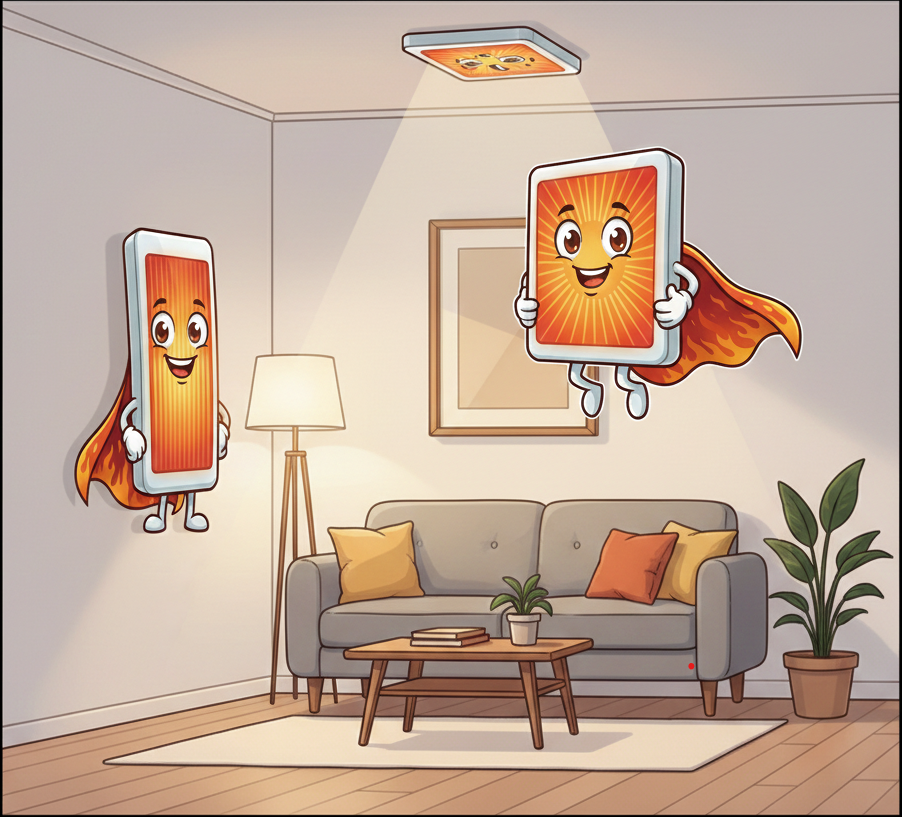 Plafond of Wand? De beste plek voor je infrarood paneel