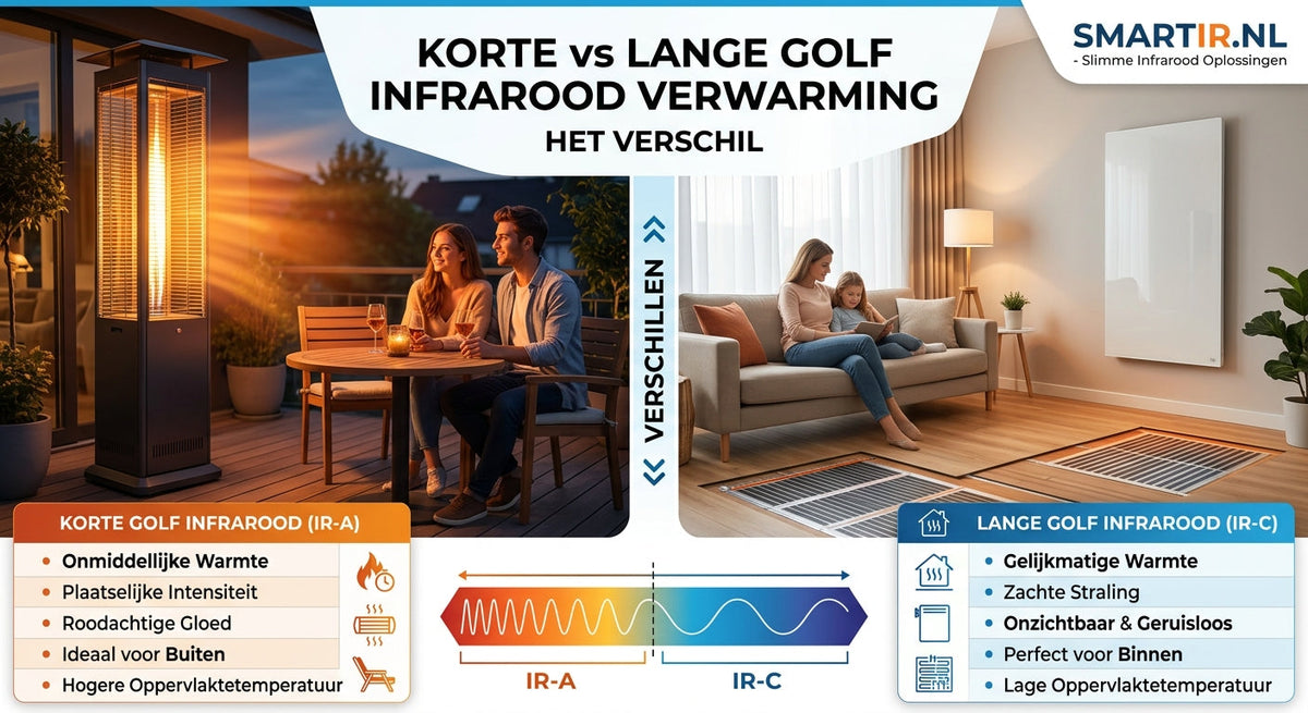Korte golf vs. Lange golf infrarood verwarming: Wat is het verschil?